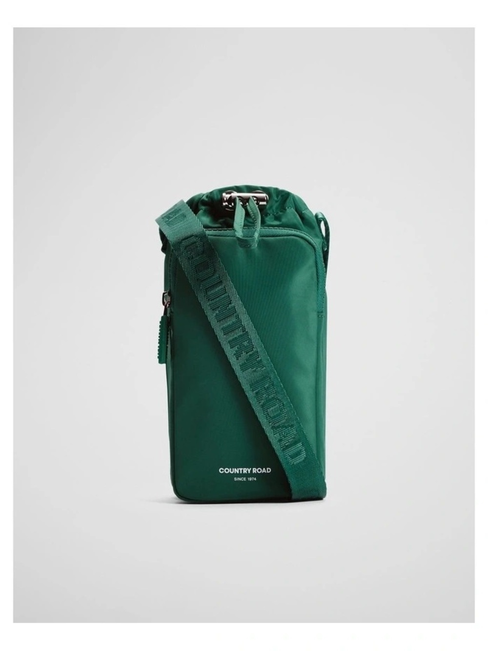 Country Road Recycled Polyester Drink Bottle Crossbody Bag in Jungle Green
